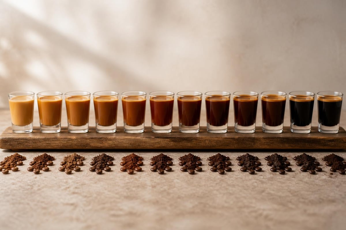 Échelle d'intensité du café