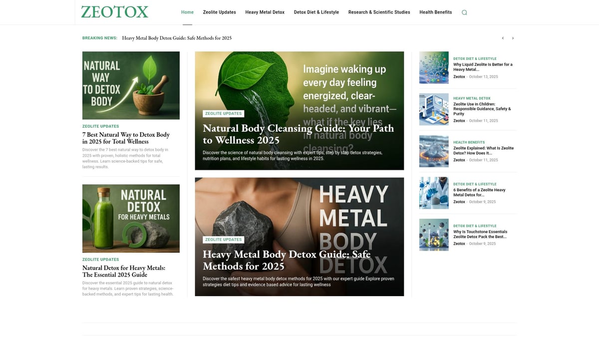 Cleansing Detoxification Guide: Your Path to Wellness 2025 - Zeotox: Science-Backed Zeolite Detox Guidance