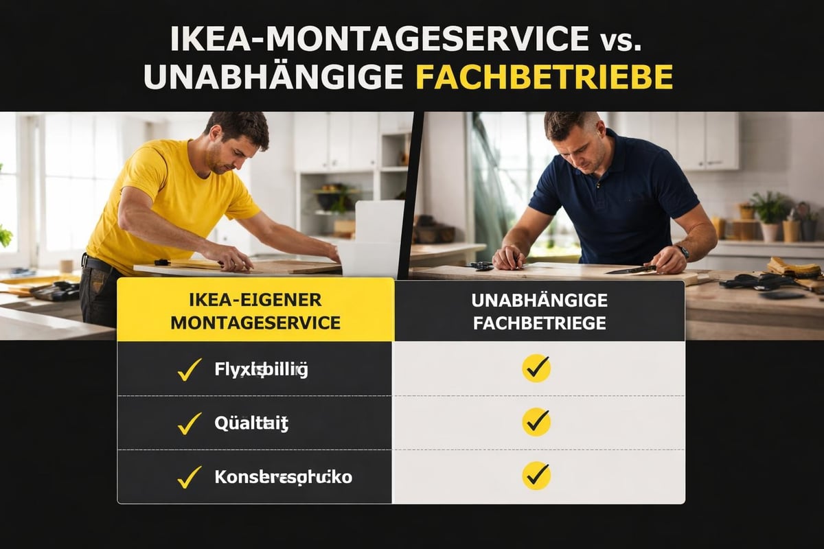 Vergleich Montageoptionen
