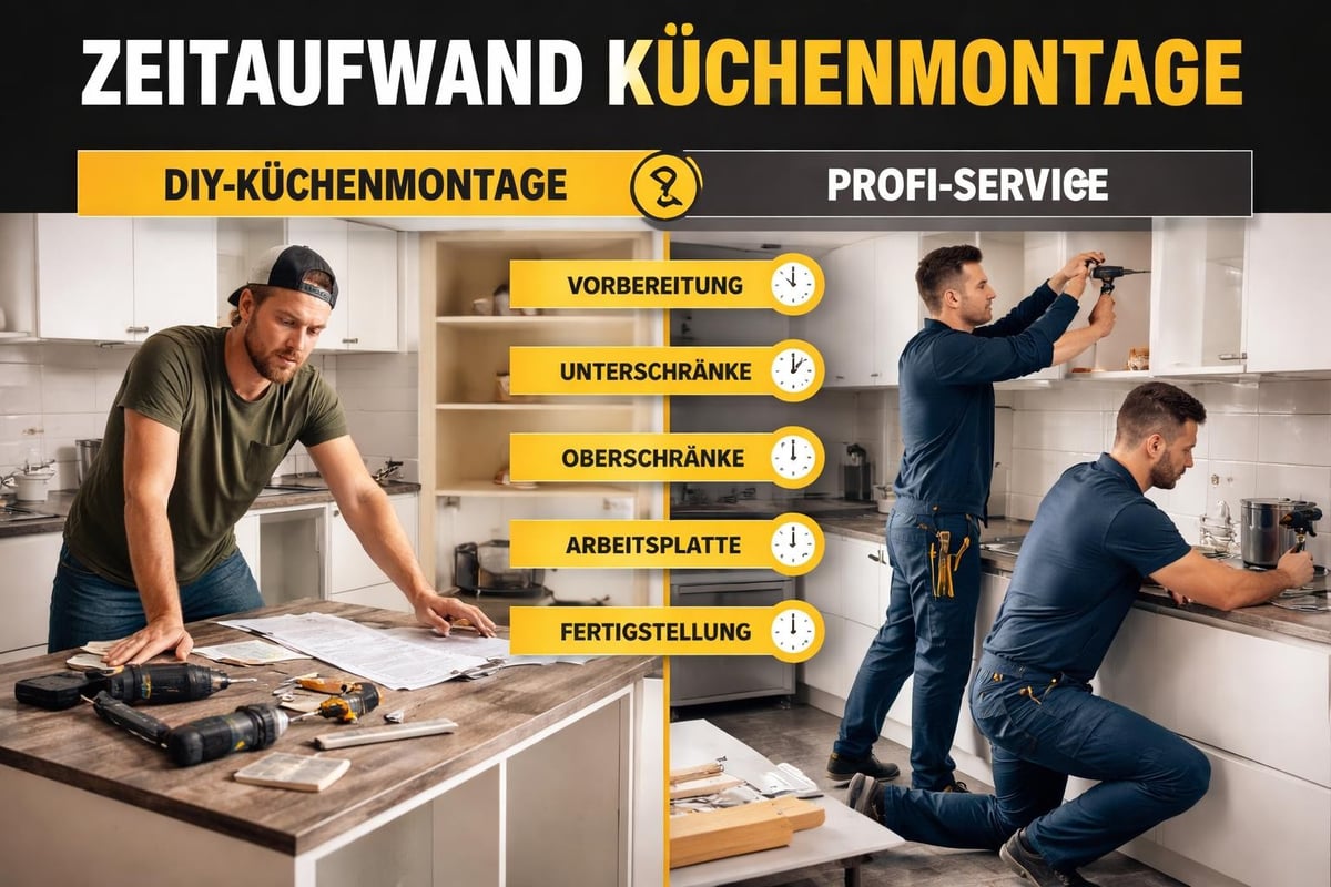 Zeitvergleich Küchenmontage