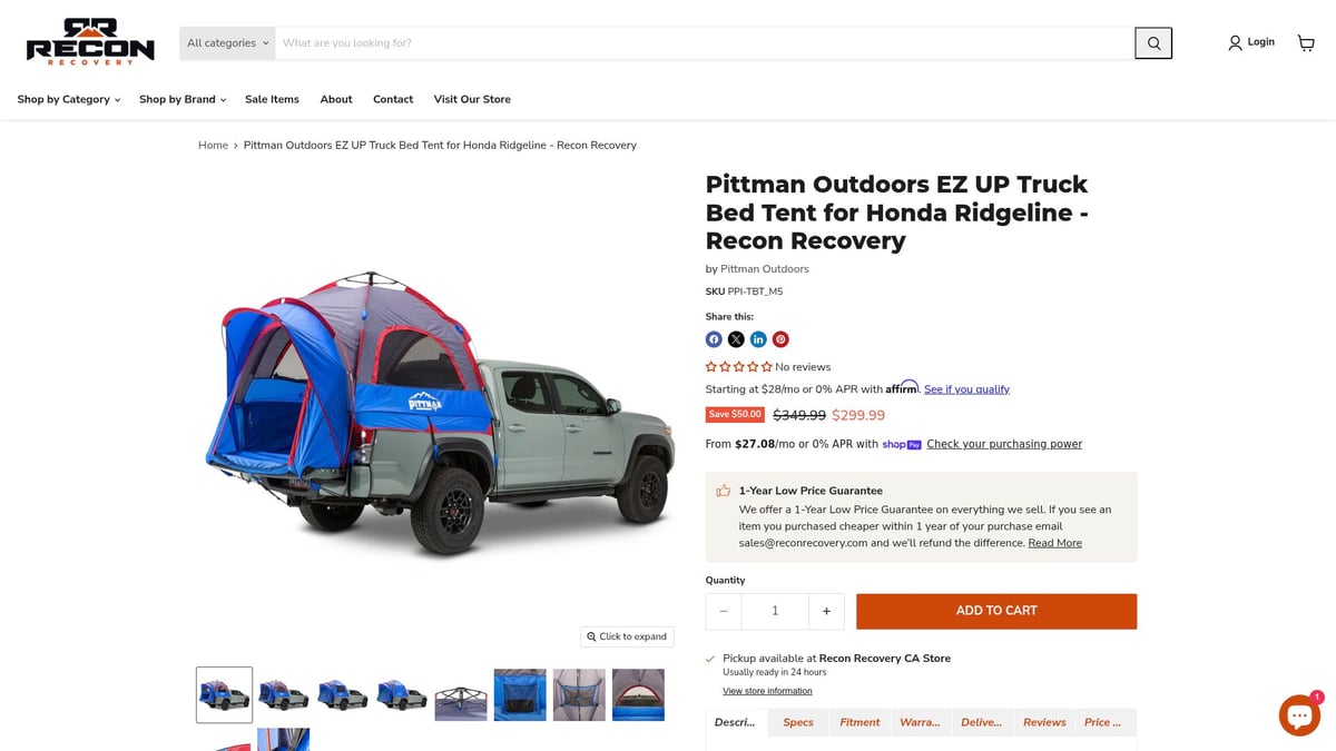 7 Best Honda Ridgeline Tent Options for Camping in 2025 - Pittman Outdoors EZ UP Truck Bed Tent