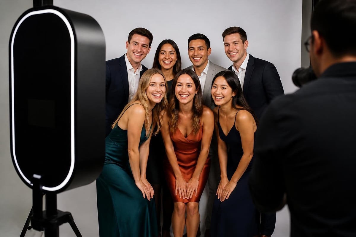 Camera settings workflow for photo booth photography