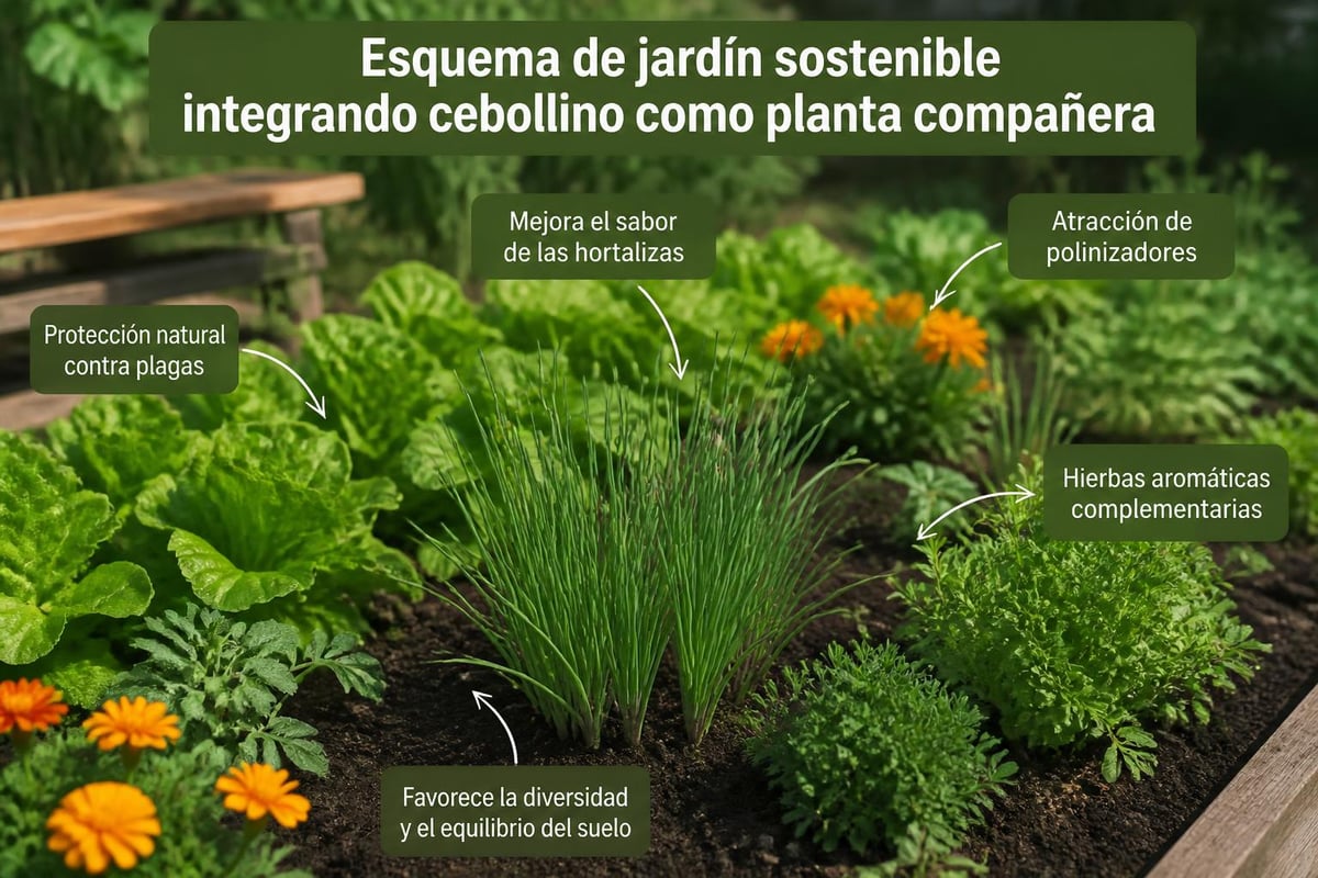 Diseño de jardín con cebollino