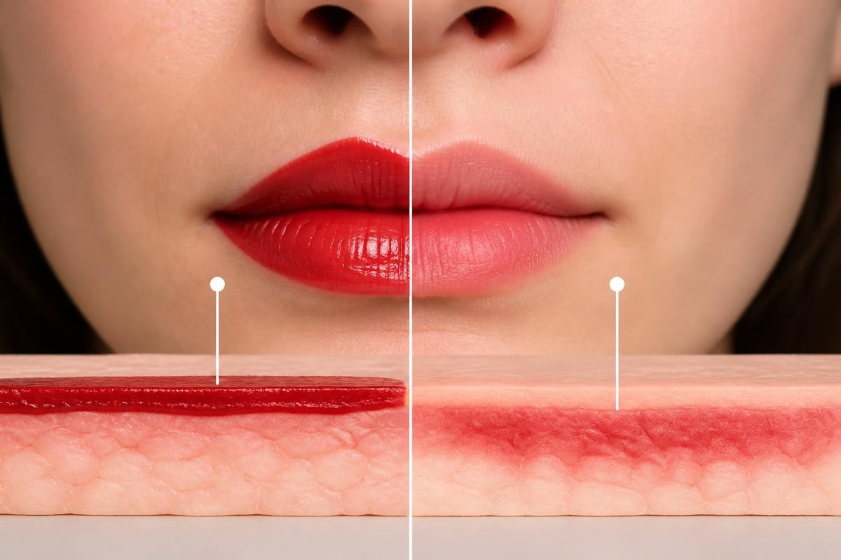 Lip stain color bonding process