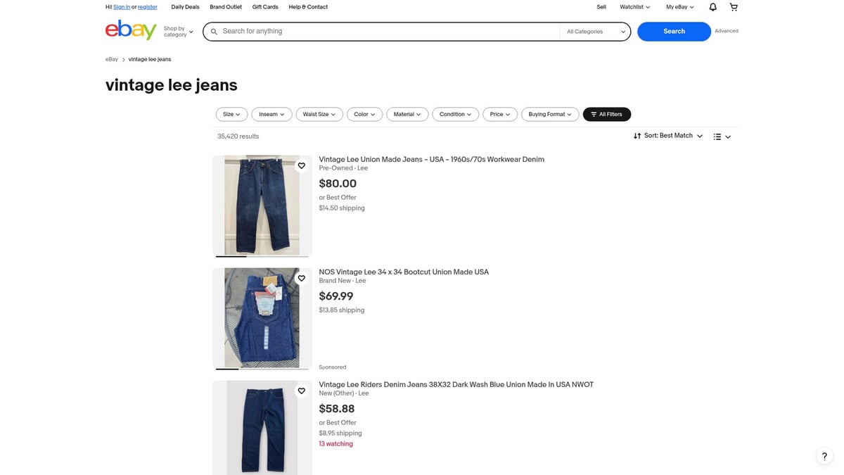7 Must-Have Vintage Lee Jeans Styles for 2026 Collectors - 2. Lee 200 “Union Made” Jeans (1960s-70s)