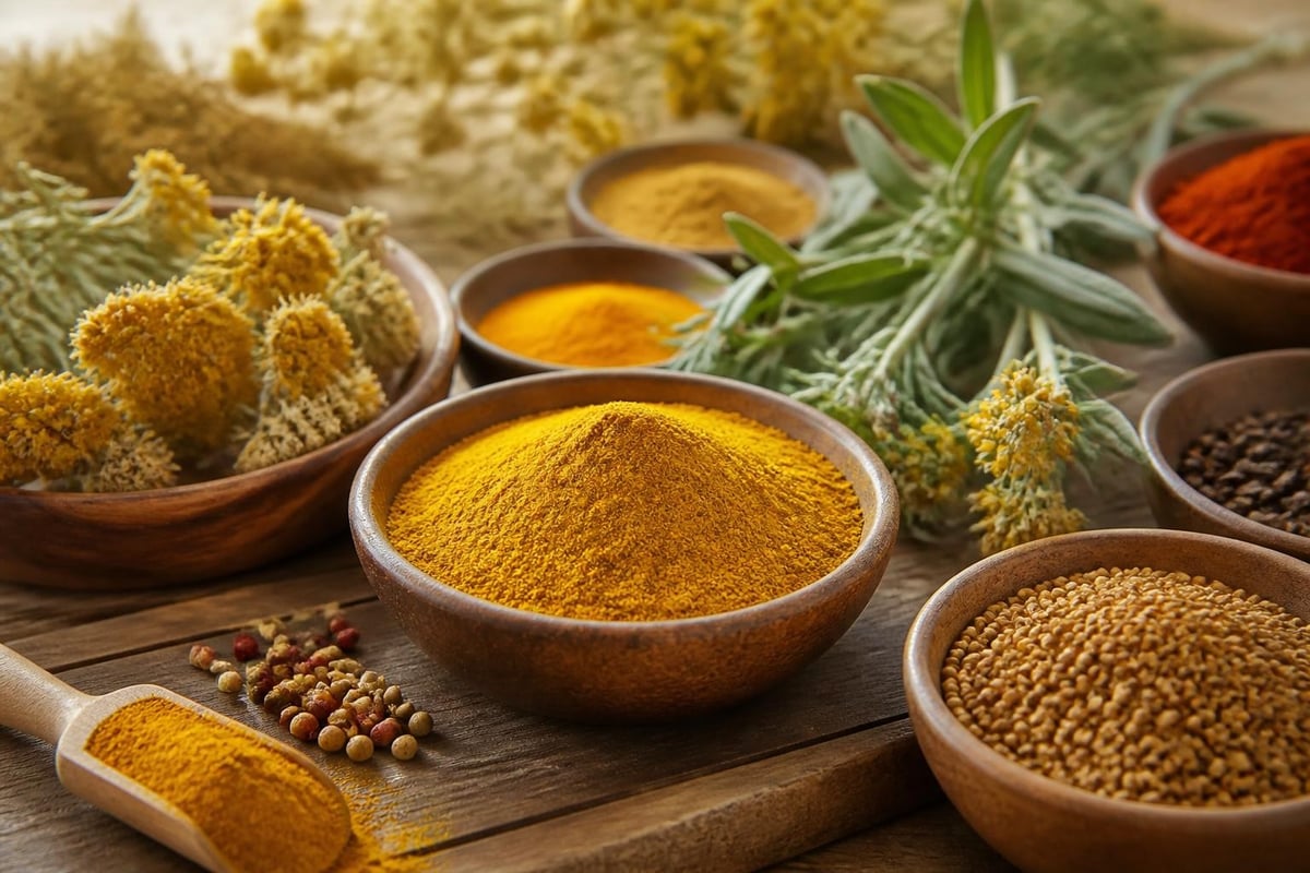 Composition botanique herbes curry