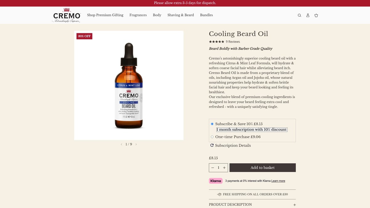 7 Top Picks for Best Beard Oil for Growth in 2026 - Cremo Beard Oil – Cooling Formula