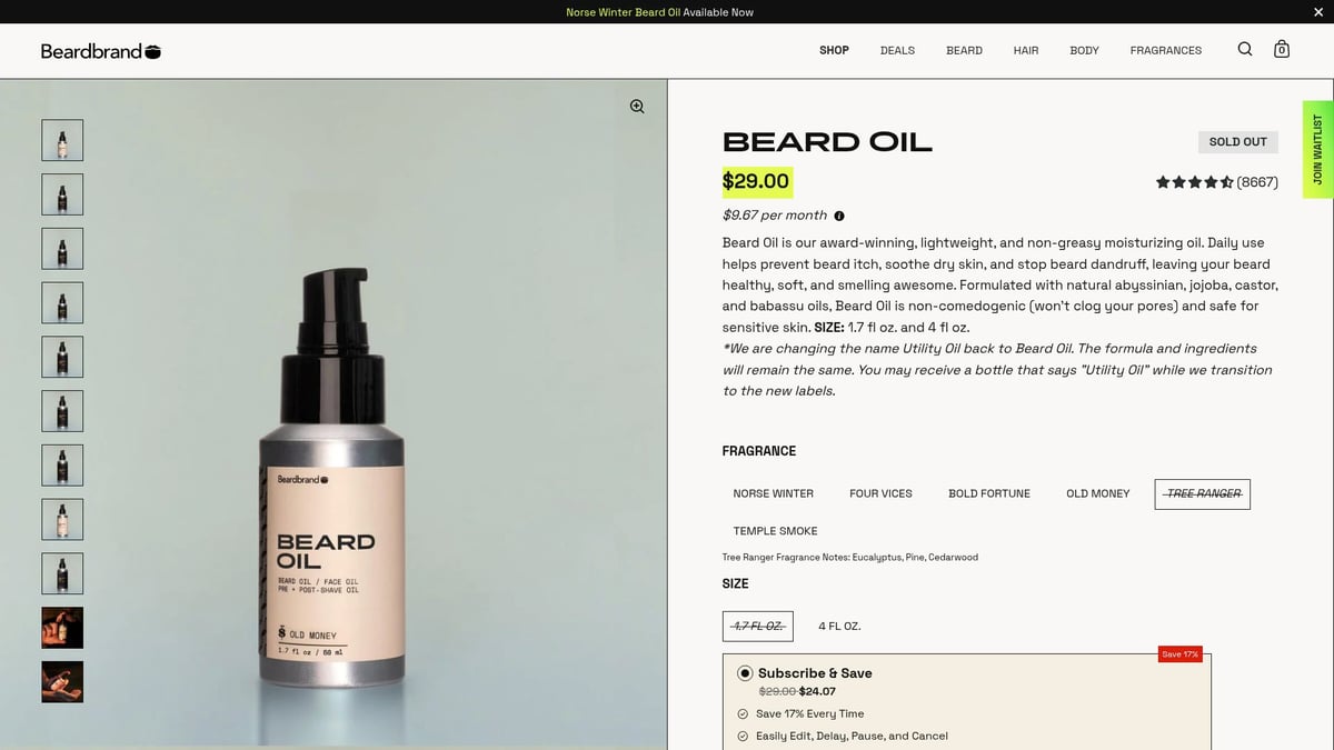 7 Top Picks for Best Beard Oil for Growth in 2026 - Beardbrand Tree Ranger Beard Oil