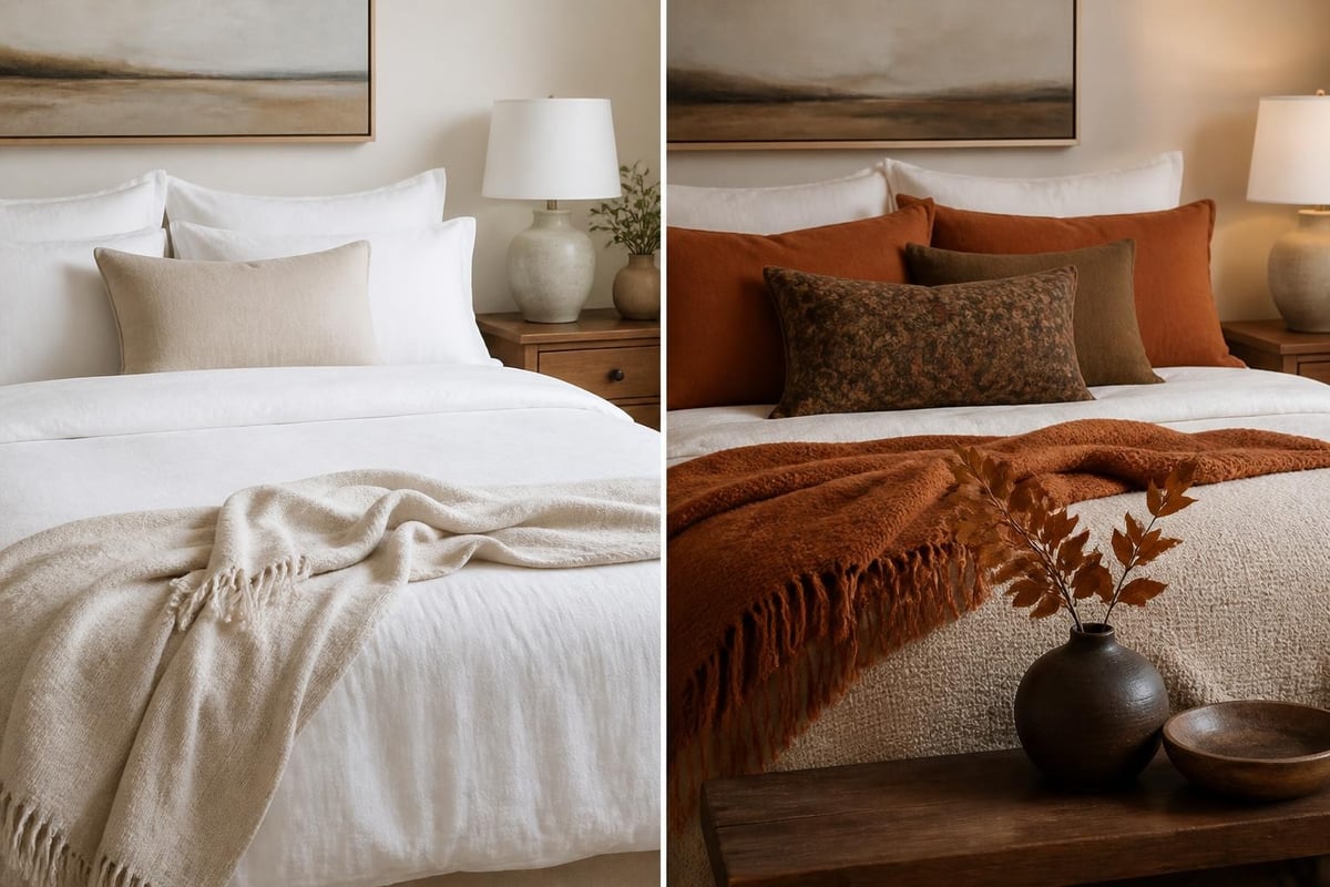 Seasonal bedroom styling
