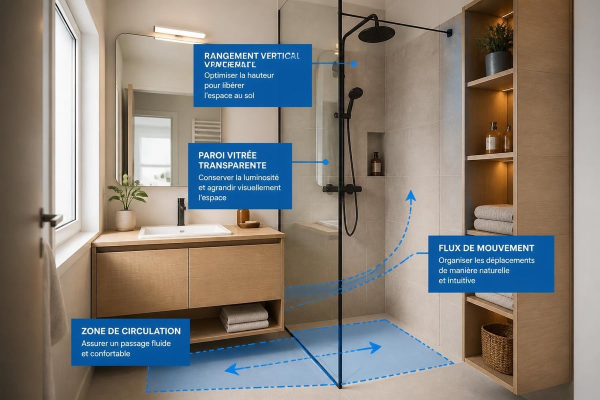 Optimisation espace douche