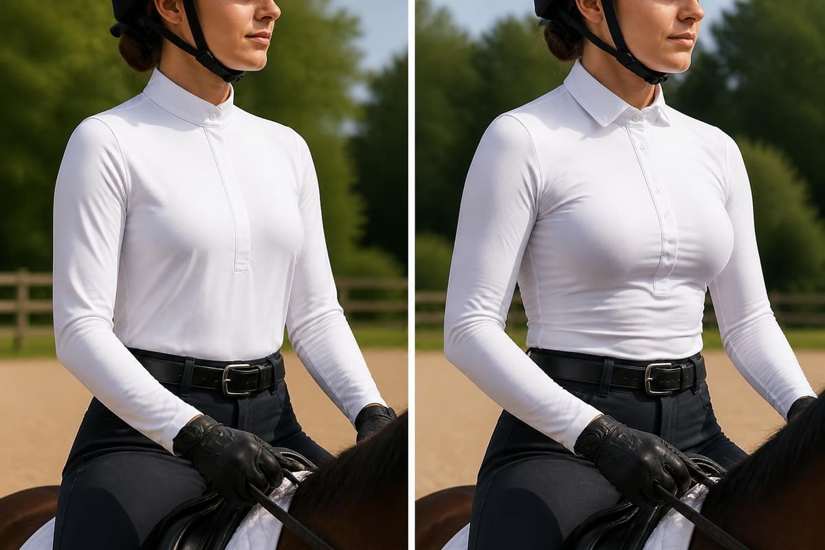 Proper dressage shirt fit for male riders