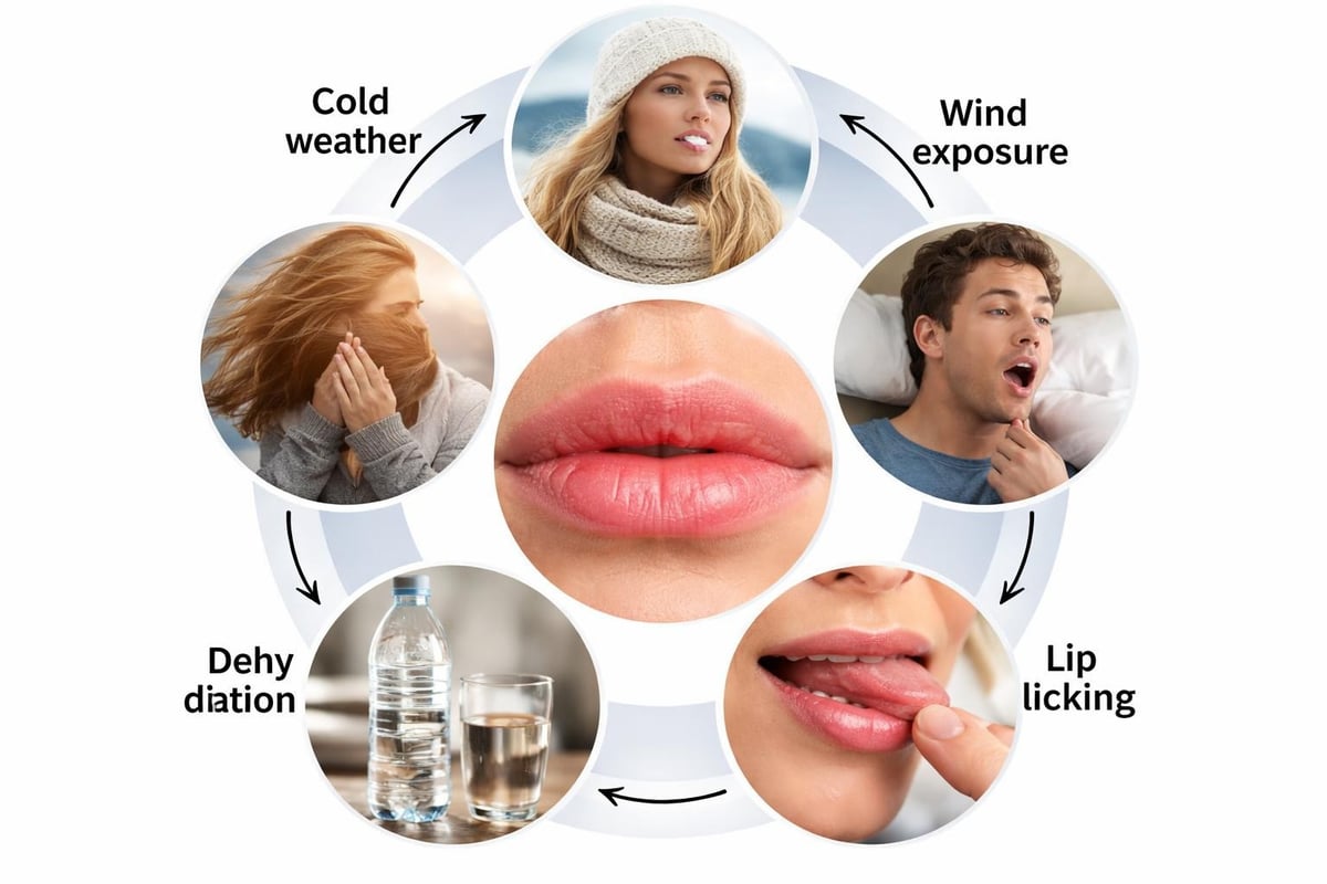 Factors causing lip dehydration