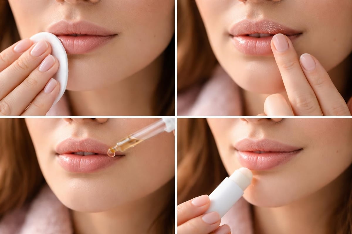 Lip treatment application steps