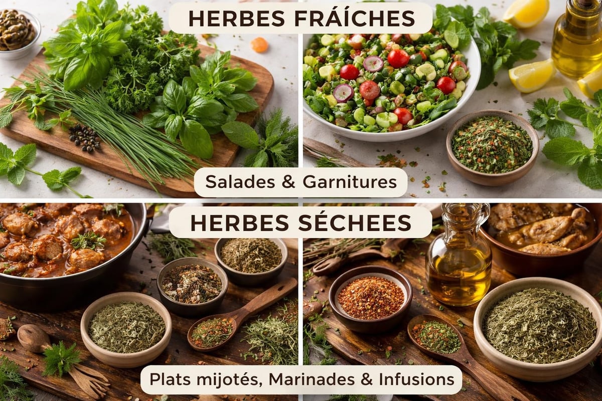 Applications culinaires des herbes fraîches