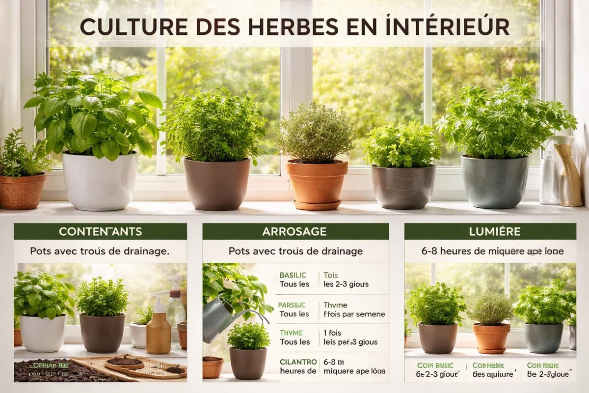 Culture d'herbes fraîches en intérieur
