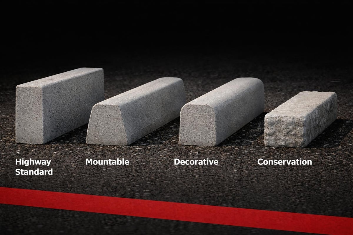 Types of concrete curb stones