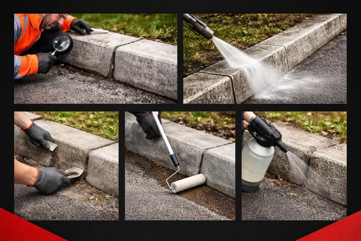 Concrete curb maintenance