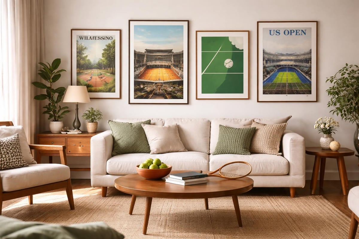 Tennis-themed interior design elements