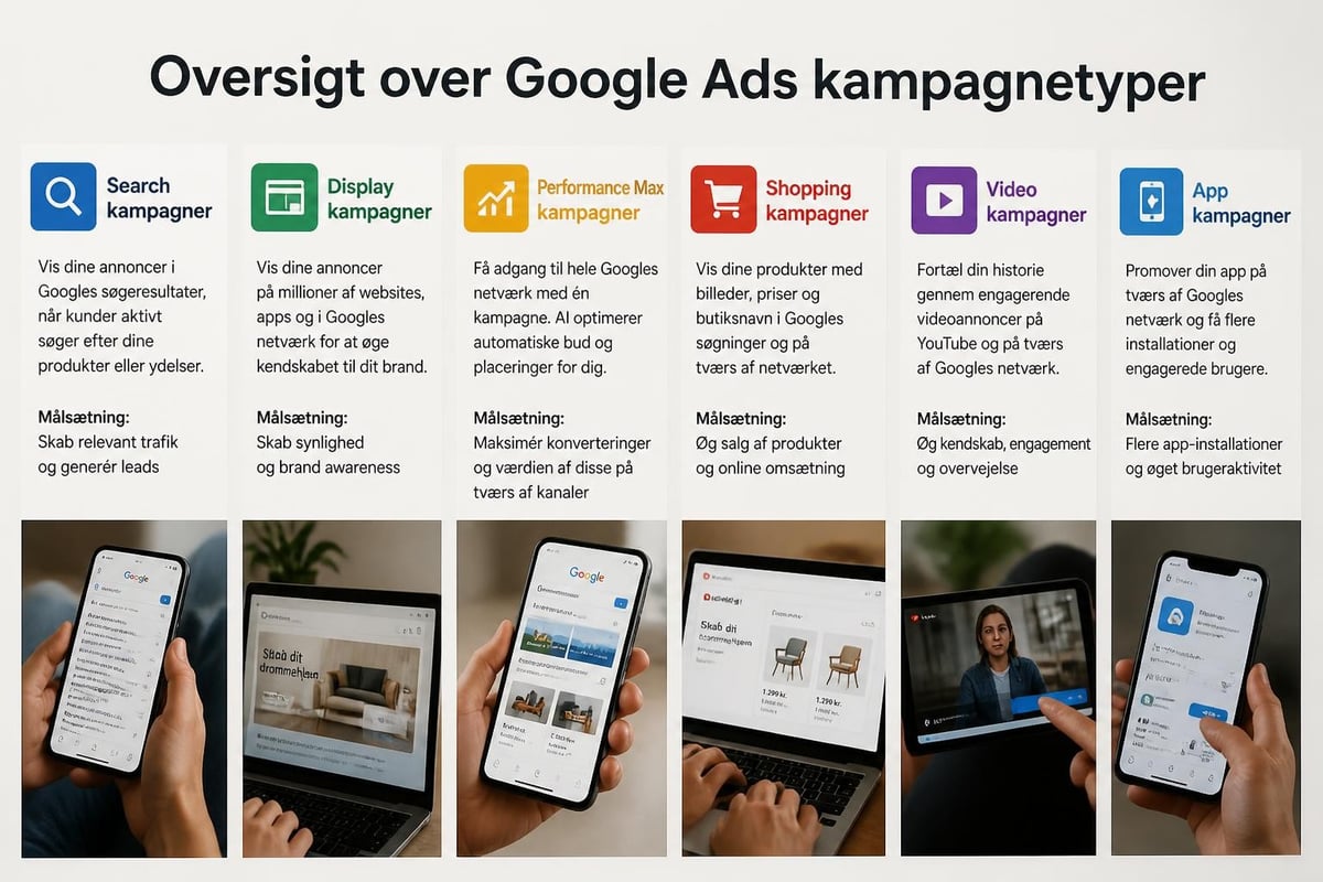 Google Ads kampagnetyper