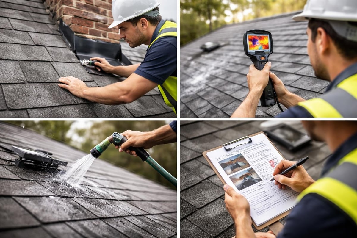 Professional roof leak detection process
