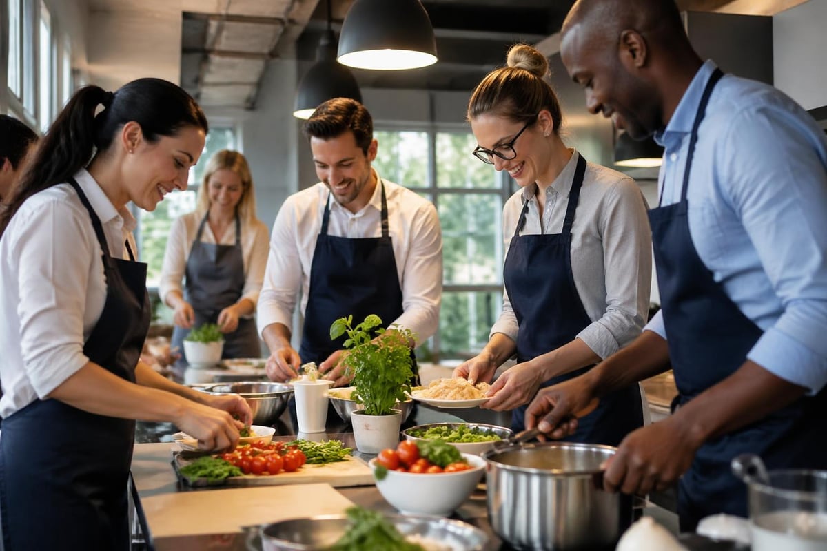 Teamwork beim Kochen