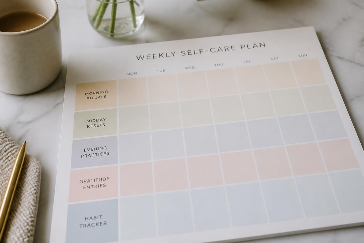 Weekly self care planner