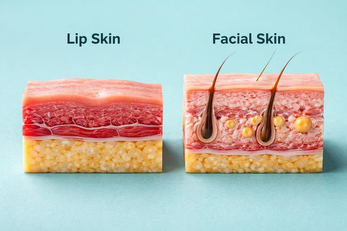 Lip skin structure comparison