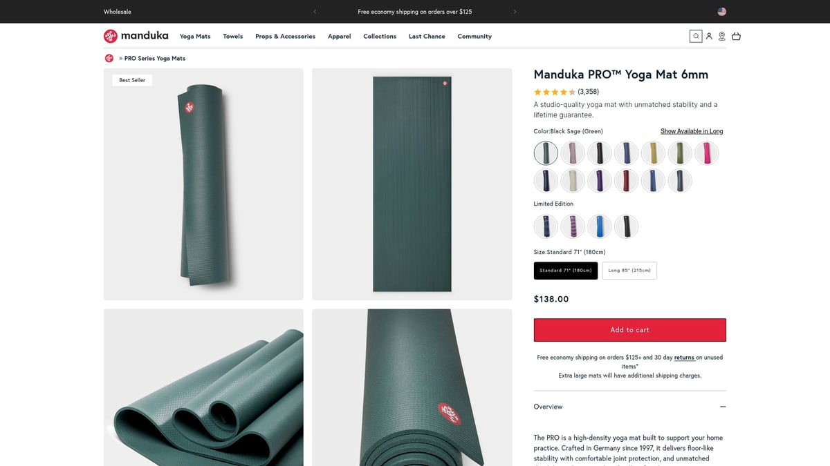 9 Unique Best Gym Gift Ideas for Fitness Lovers in 2025 - Manduka PRO Yoga Mat