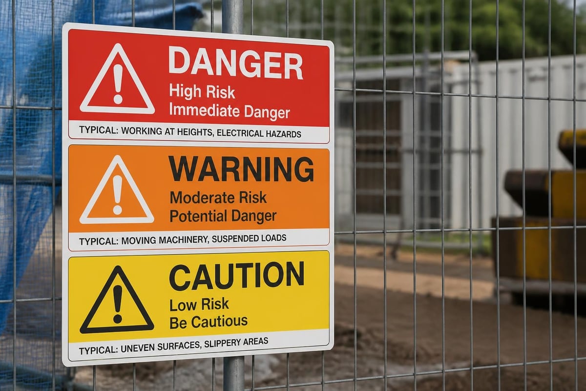 Construction safety sign hierarchy