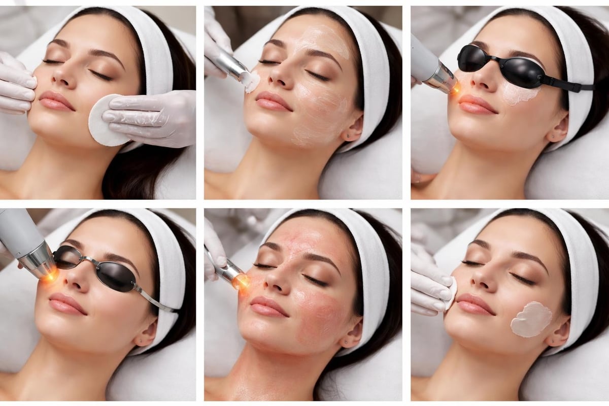 Laser facial treatment sequence