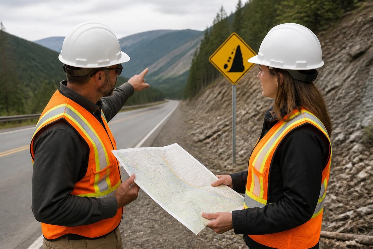 Construction sign placement decision tree