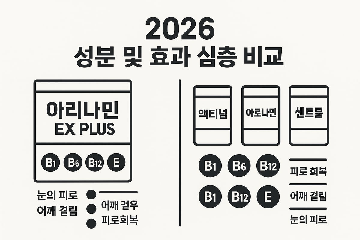 아리나민 vs 경쟁 제품: 성분 및 효과 심층 비교