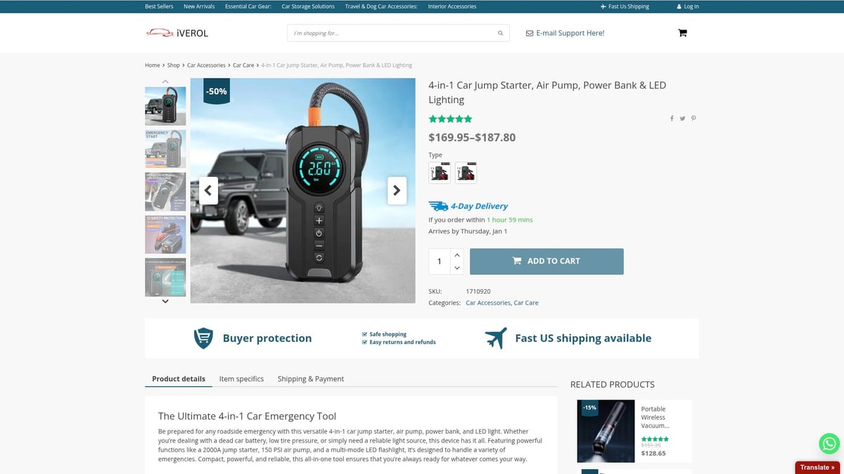 9 Essential Car Accessories Back Upgrades for 2026 - 4-in-1 Car Jump Starter, Air Pump, Power Bank & LED Lighting – Iverol