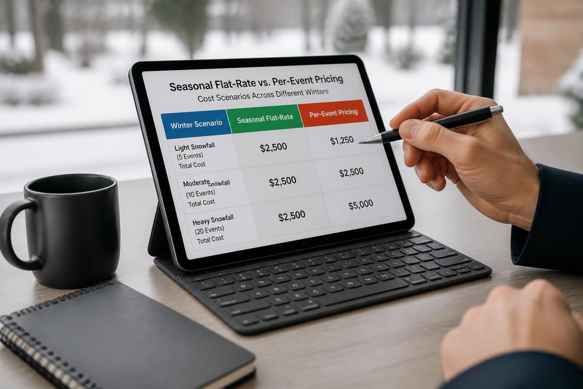 Snow removal contract pricing models