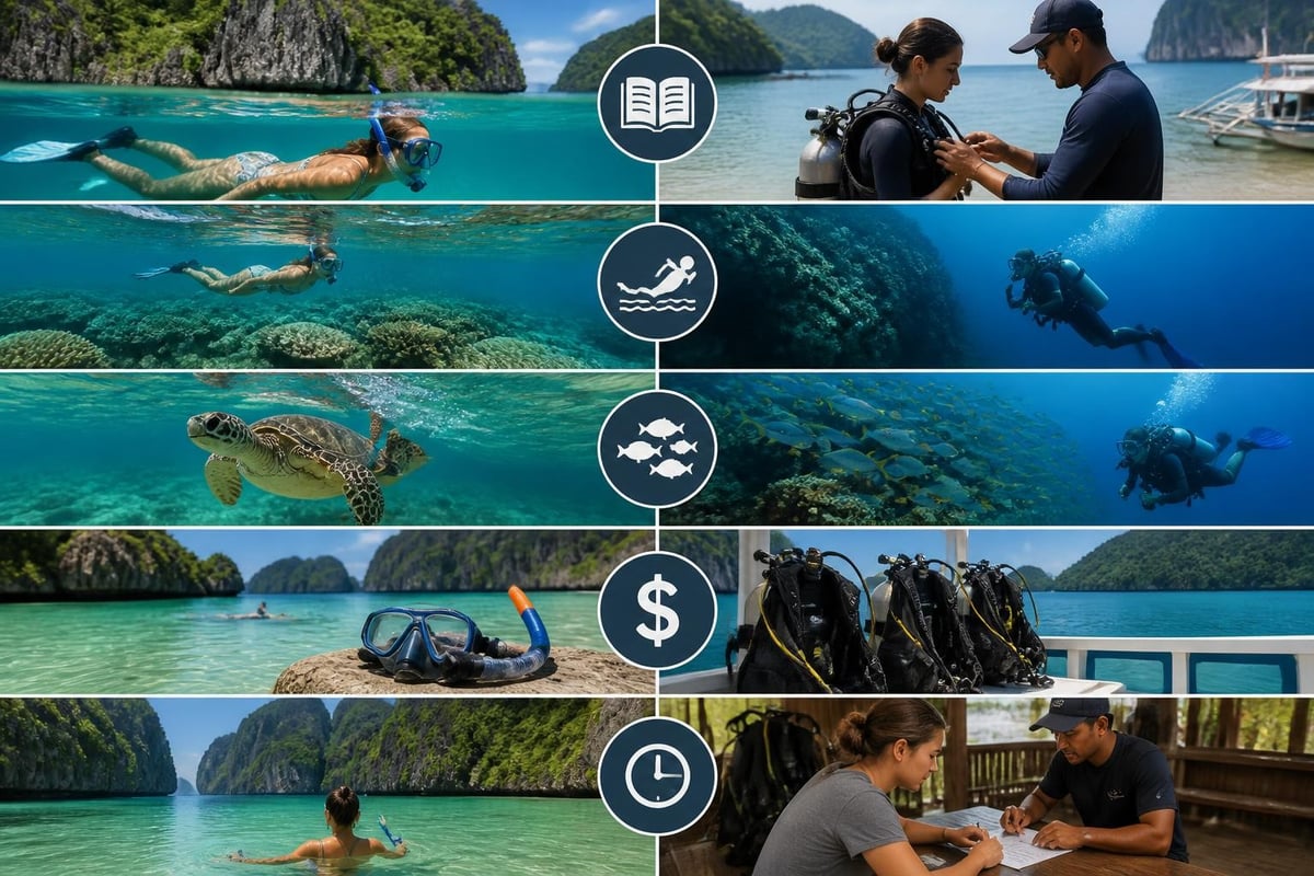 Snorkeling versus diving comparison