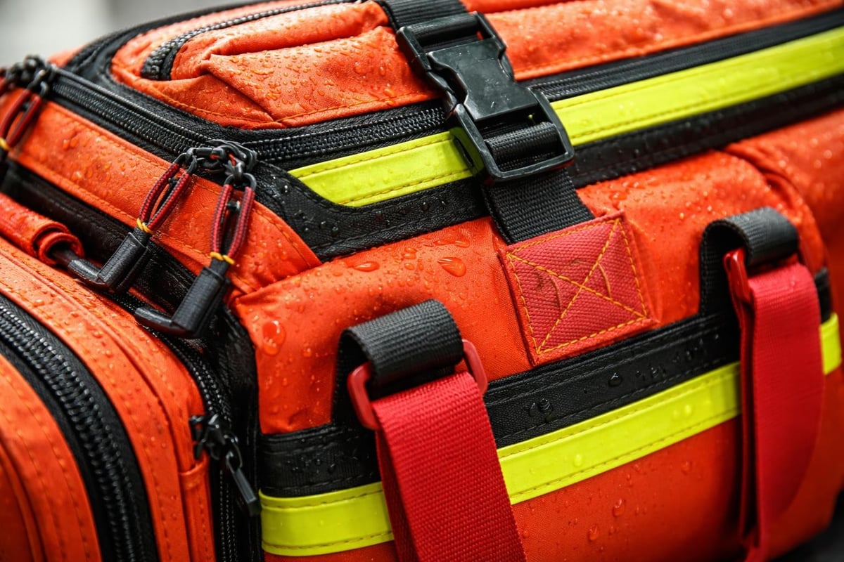 Medicine kit bag construction features