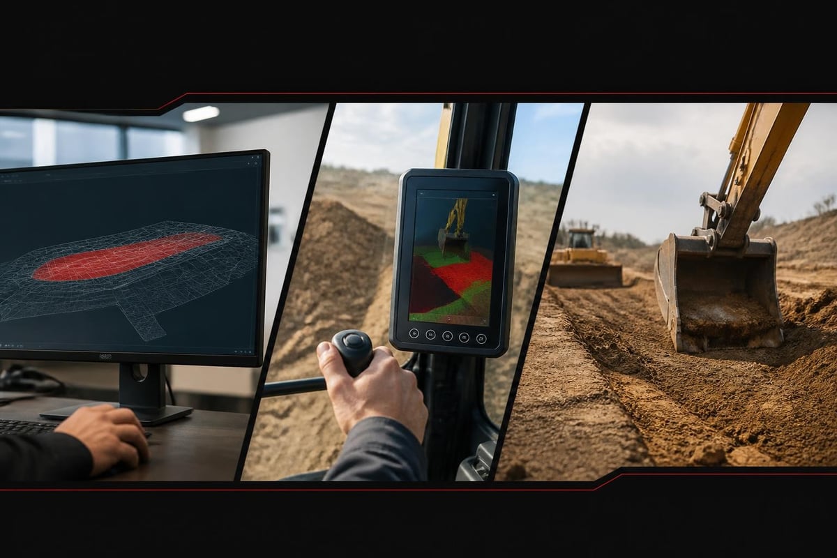 Excavator grade control workflow