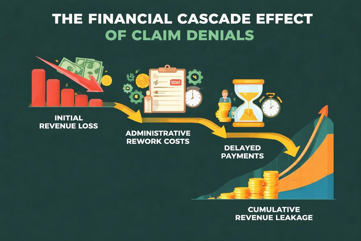 Healthcare claim denial financial impact analysis