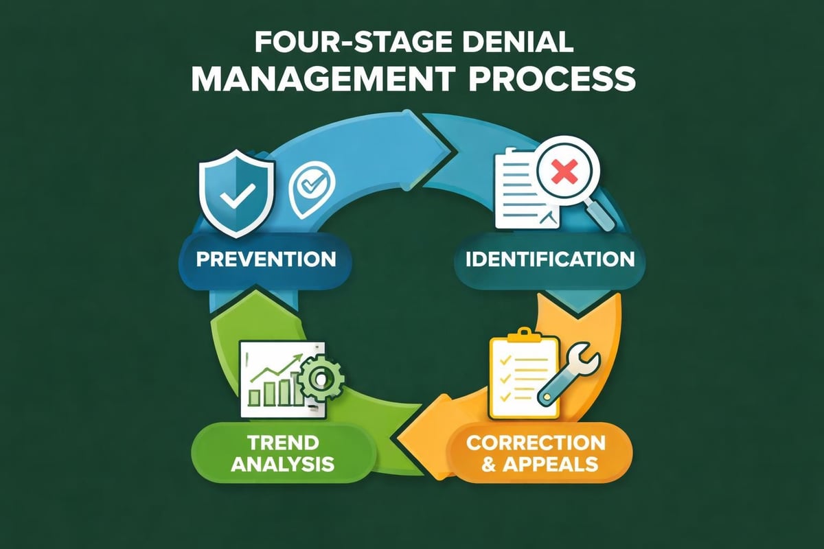 Denial management workflow stages