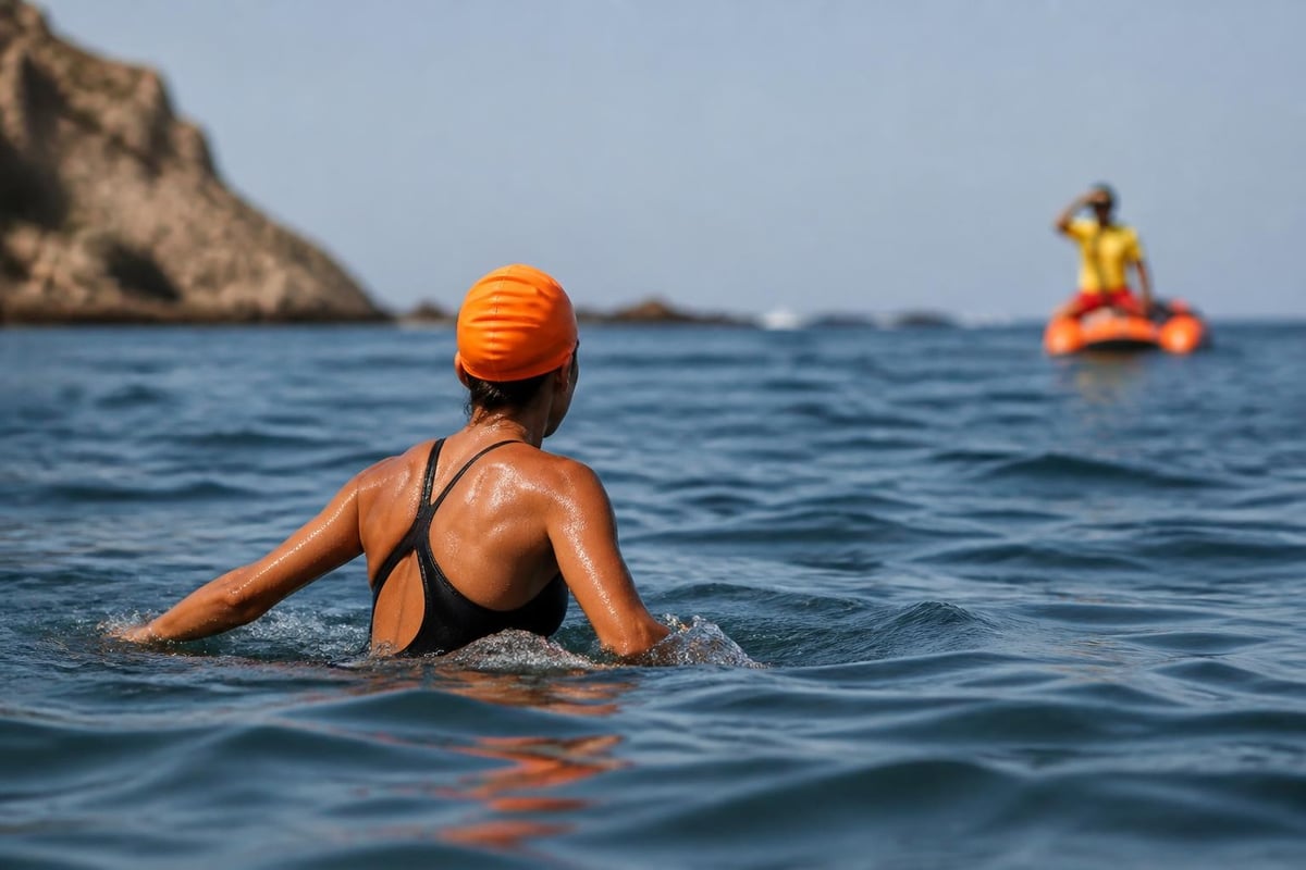 Swimwear colors and ocean visibility