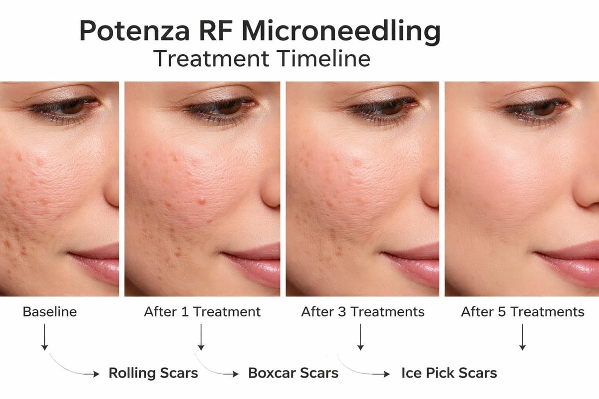 Acne scar treatment progression
