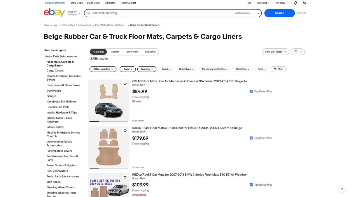 Top 8 Beige Car Mats for Stylish and Clean Interiors 2025 - WeatherTech All-Weather Beige Floor Mats
