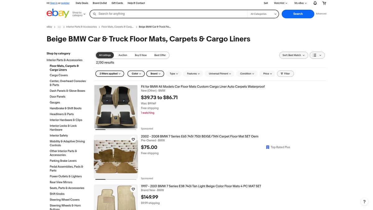 Top 8 Beige Car Mats for Stylish and Clean Interiors 2025 - BMW Genuine Beige Floor Mats