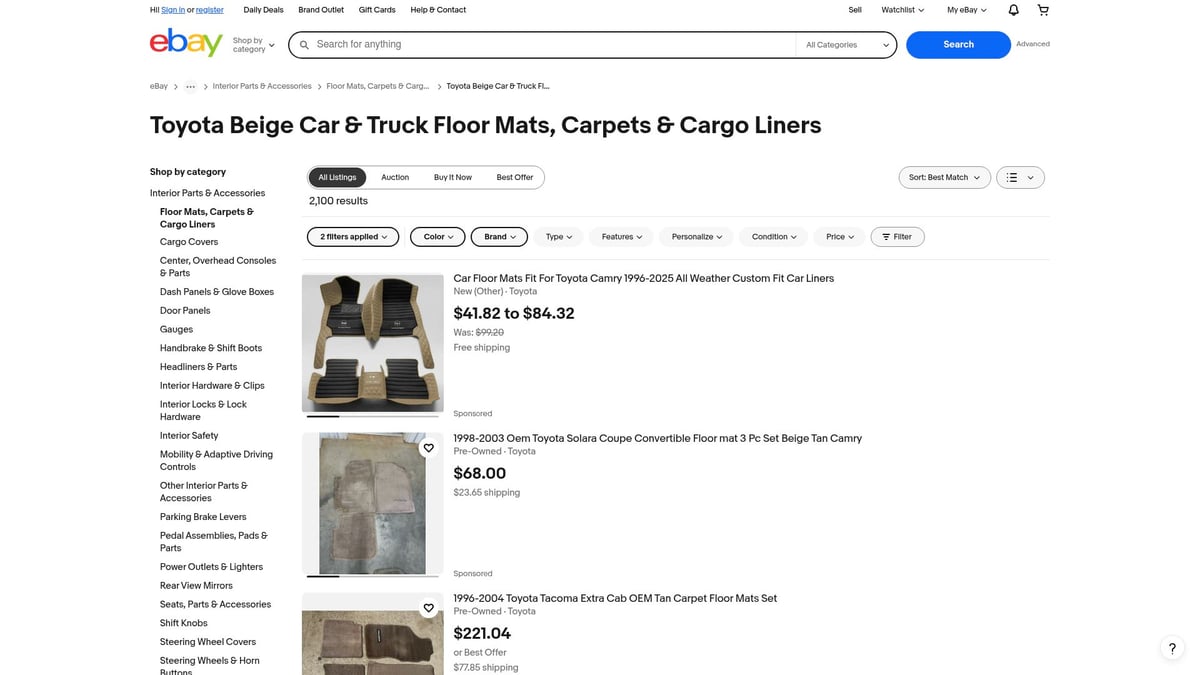 Top 8 Beige Car Mats for Stylish and Clean Interiors 2025 - Toyota Genuine Beige Carpet Floor Mats