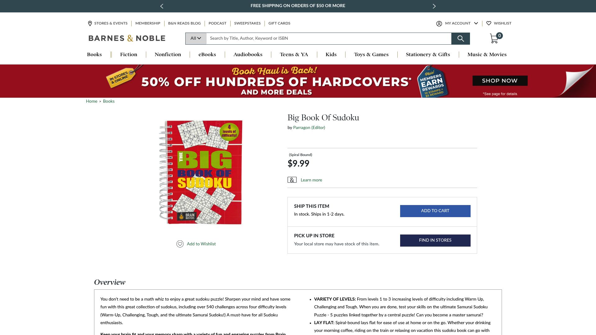Top 10 Sudoku Books to Try in 2025 - Big Book Of Sudoku by Parragon