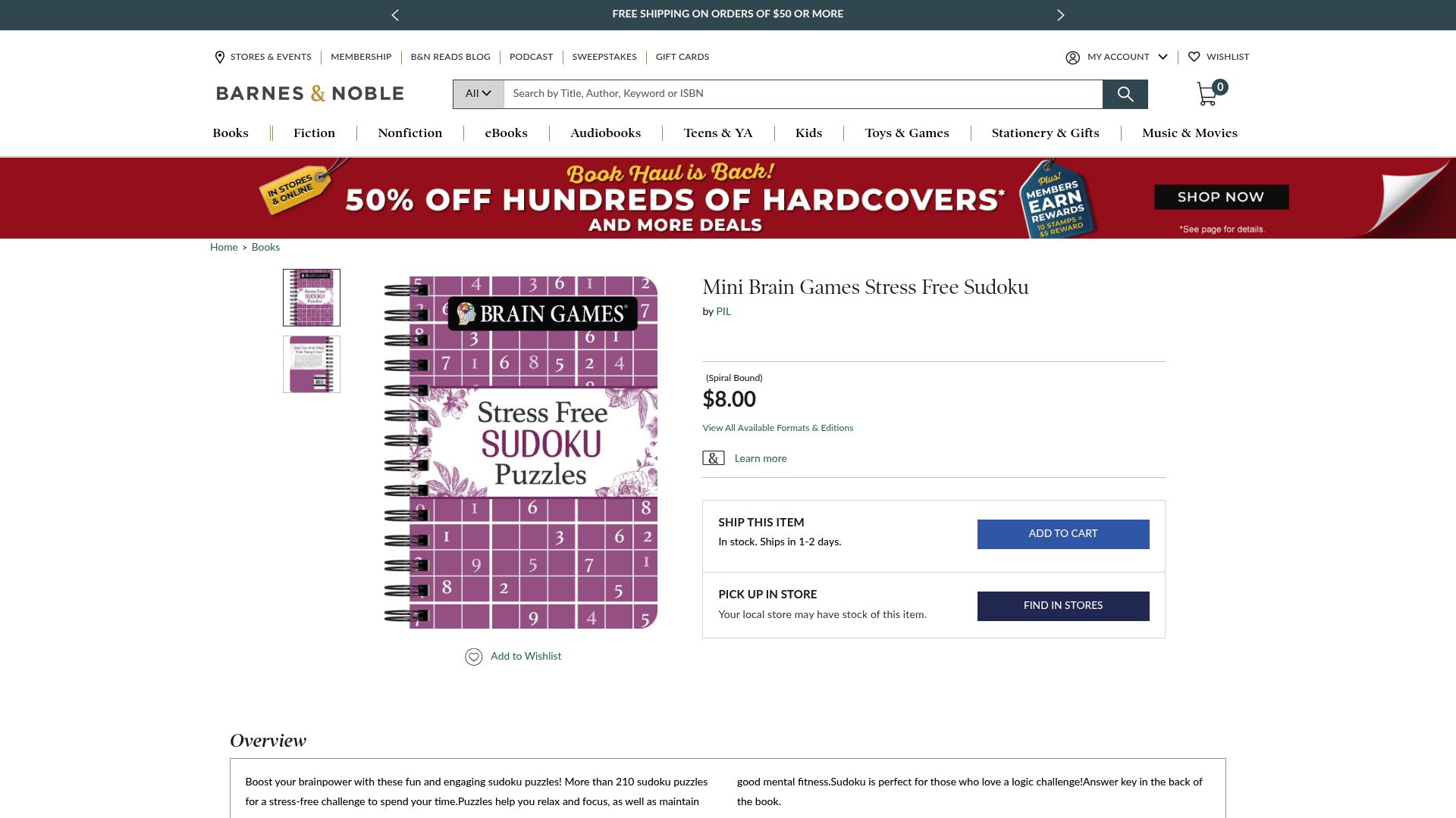 Top 10 Sudoku Books to Try in 2025 - Mini Brain Games Stress Free Sudoku by PIL