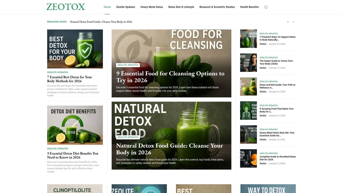 Healthy Cleansing Diet Guide: Your Path to Wellness 2026 - Zeotox: Science-Backed Zeolite Detox Guidance