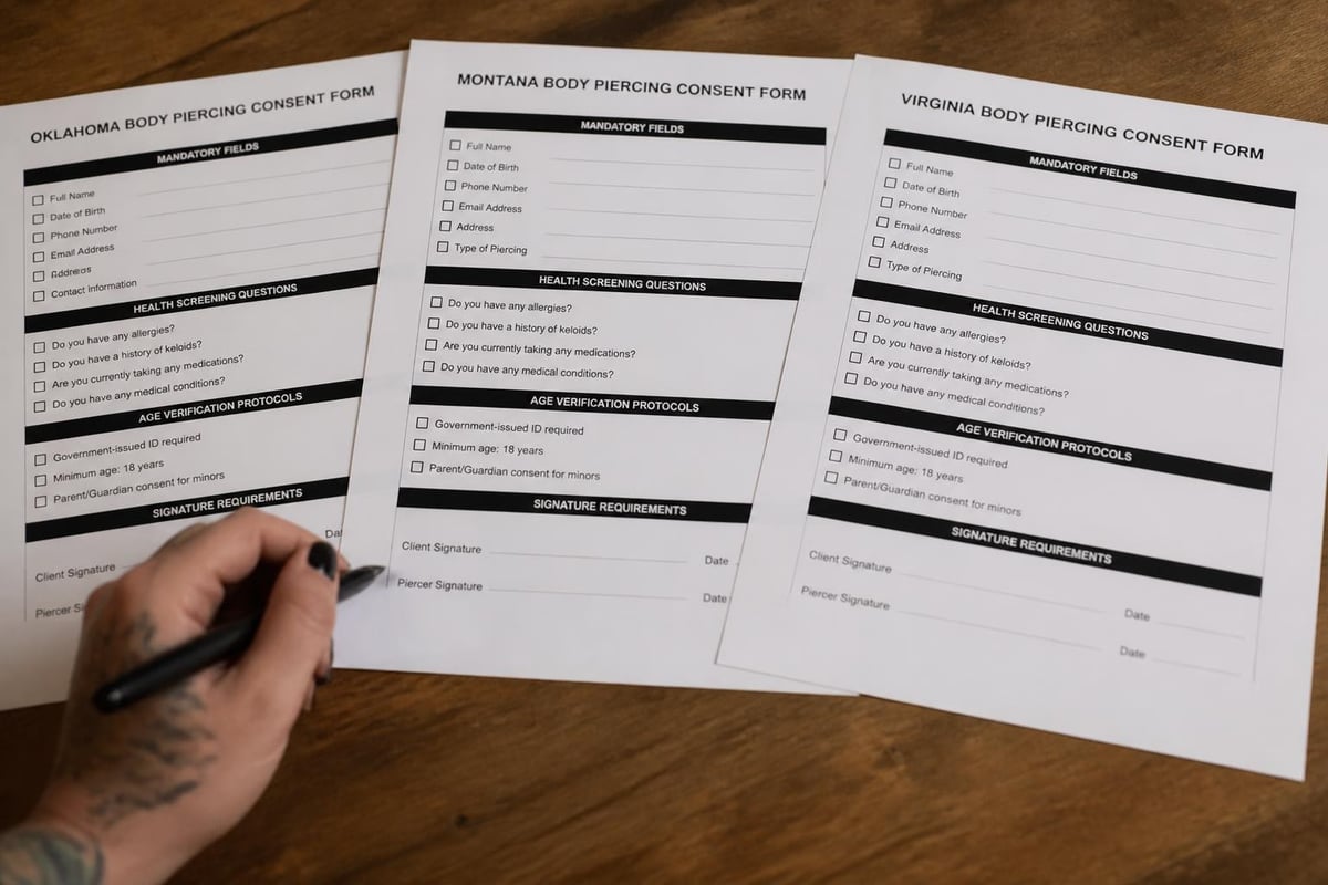 State-by-state body piercing consent form requirements