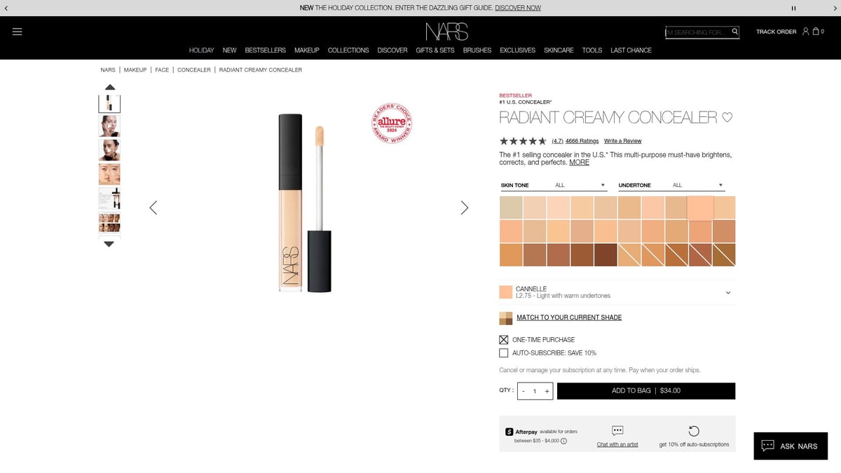 8 Must-Have Makeup Gifts to Impress in 2026 - 7. NARS Radiant Creamy Concealer
