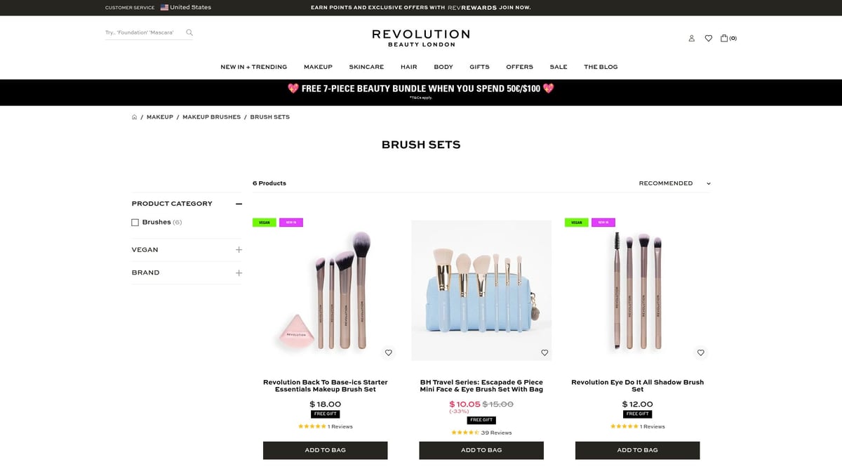 8 Must-Have Makeup Gifts to Impress in 2026 - 8. Revolution Beauty Makeup Brush Sets